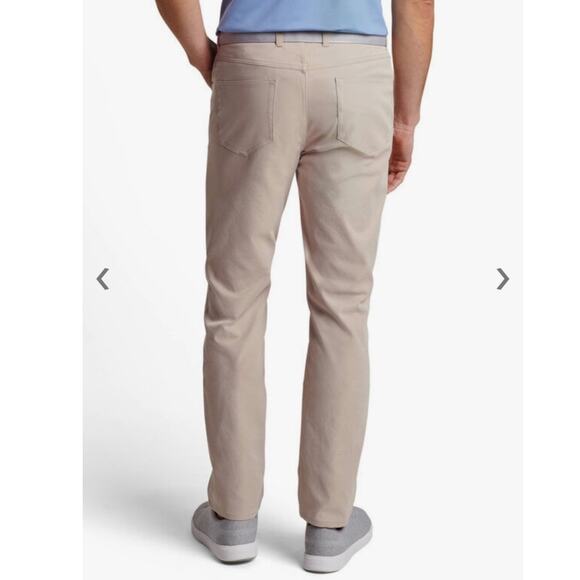 Peter Millar Men's Khaki Performance Five Pocket Straight Leg Pants Sz 38 Cream - Picture 13 of 13